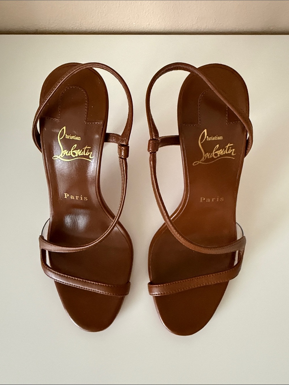 Christian Louboutin Cognac Rosalie Sandals 37 - Picture 2 of 6